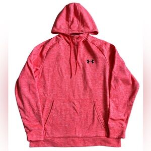 Under Armour Mens Fleece Hoodie Neon Orange Large Brand New